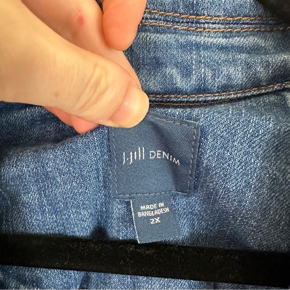 J. Jill Denim | Classic Blue Jean Jacket Button Front Size 2X - Picture 4 of 7